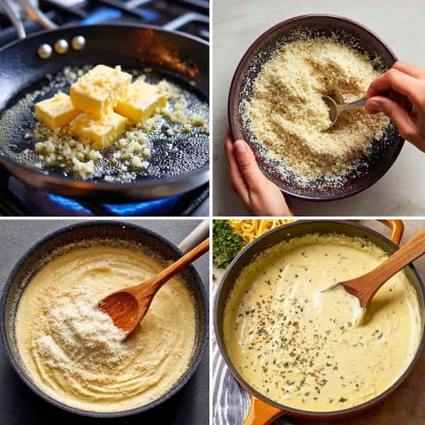 alfredo sauce step by step