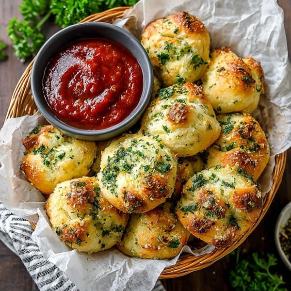 garlic knots served