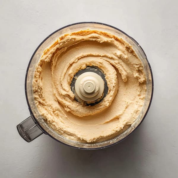 hummus in the food processor