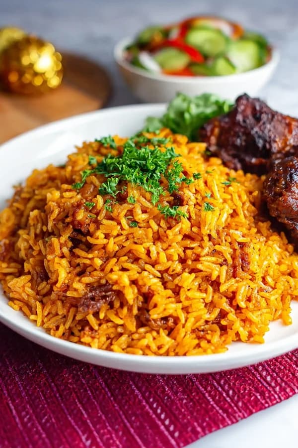 jollof rice served