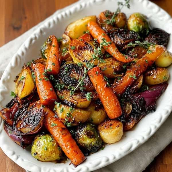 roasted vegetables served