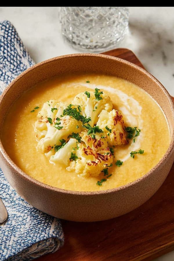 creamy roasted cauliflower soup recipe