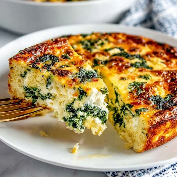 crustless quiche served