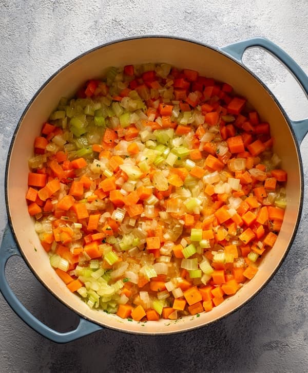 white bean soup making