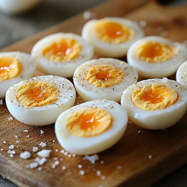 sliced eggs