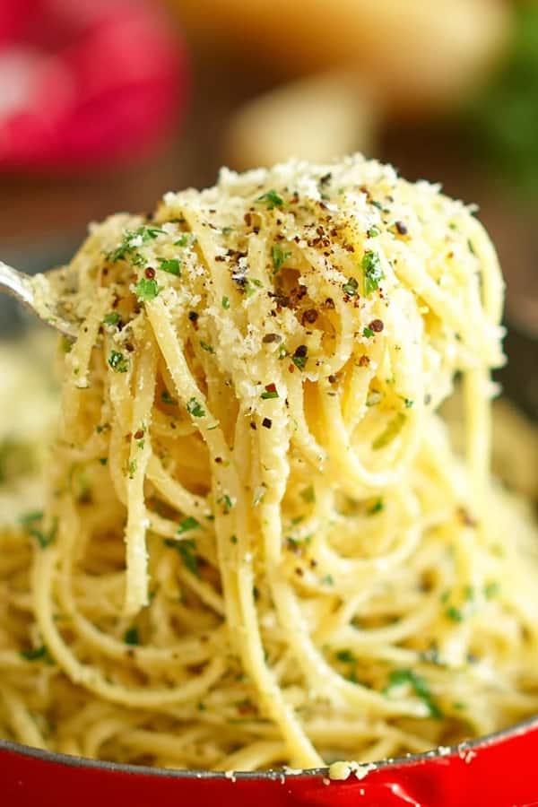 butter noodles served