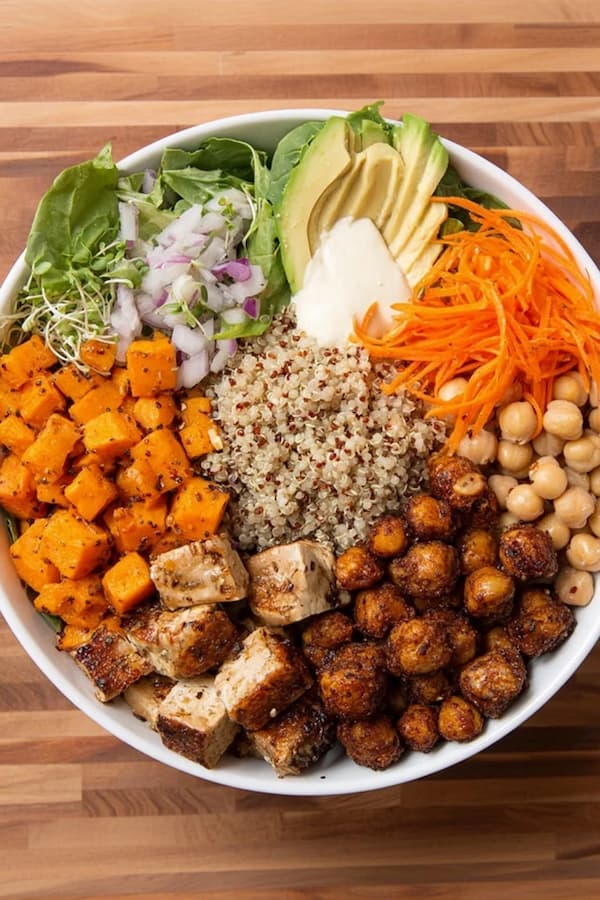 high protein buddha bowl