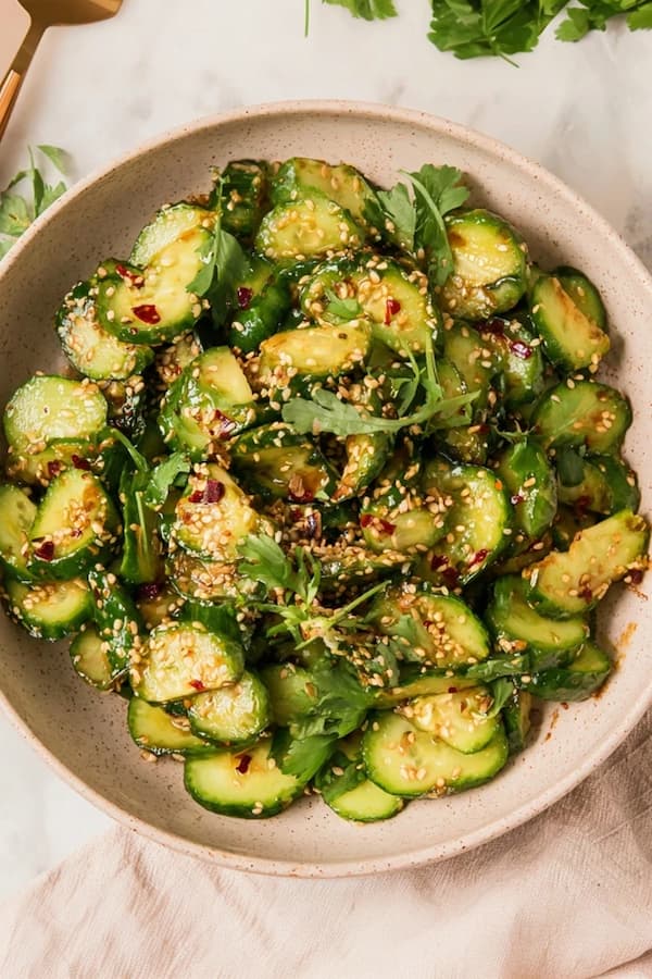 smashed cucumber salad