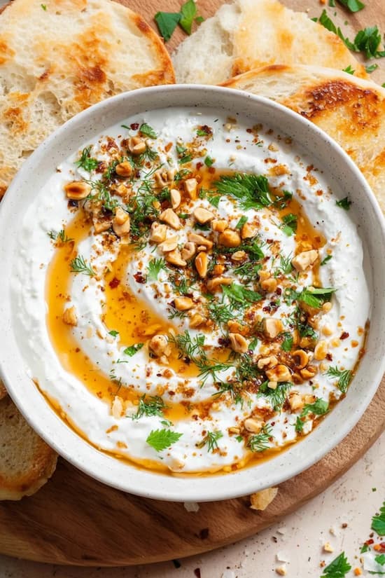whipped feta dip with honey