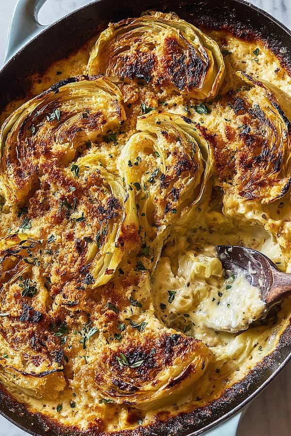 cheesy cabbage gratin