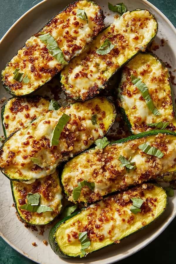 cheesy garlic zucchini steaks