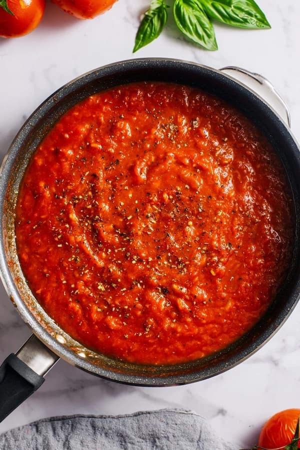 pizza sauce simmering