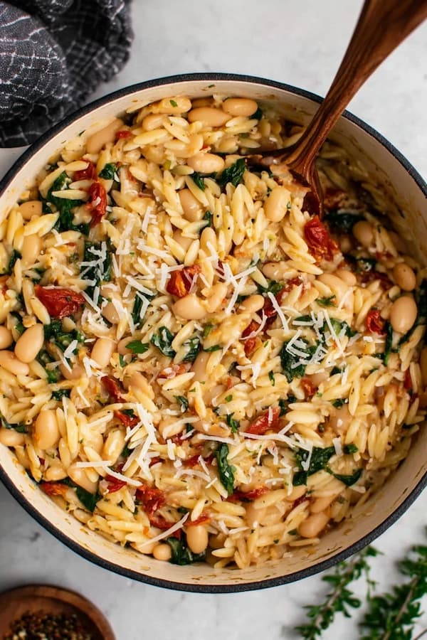white bean orzo