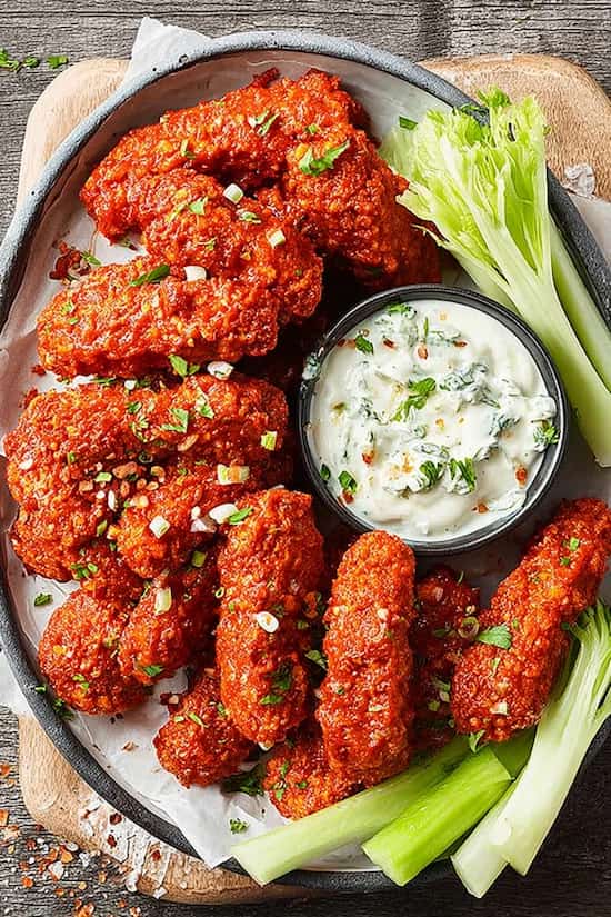 crispy buffalo wings tofu