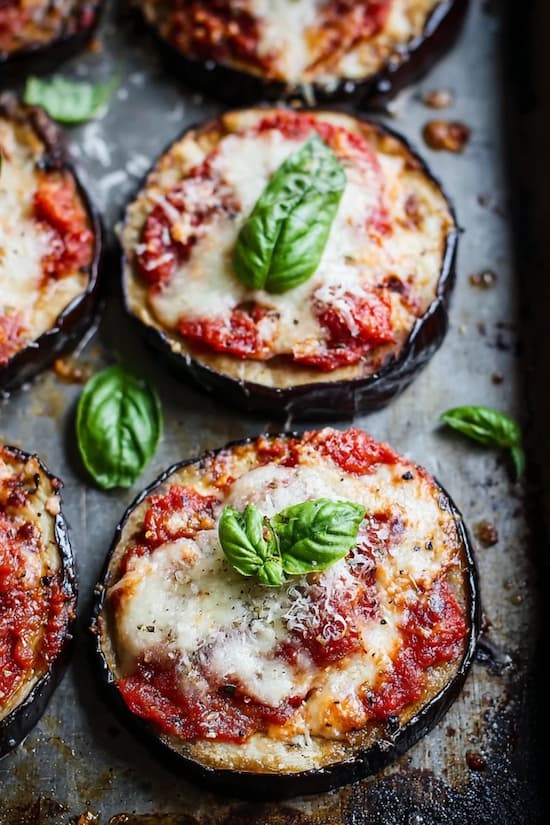 mini eggplant pizzas