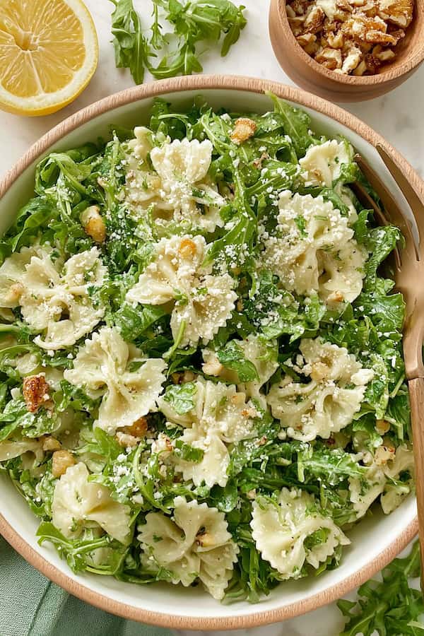 lemon arugula pasta salad