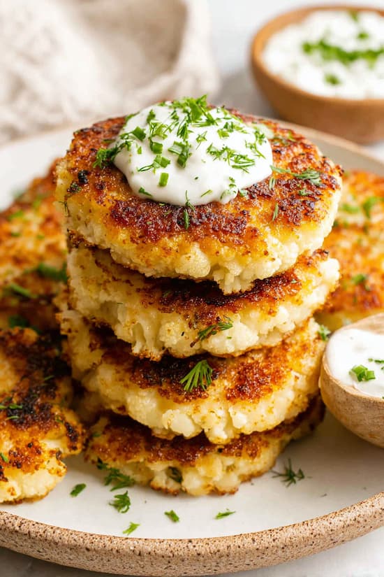 cheesy cauliflower fritters recipe