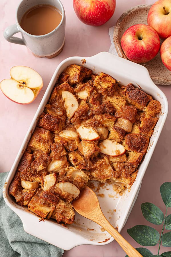 baked cinnamon apple bread pudding recipe